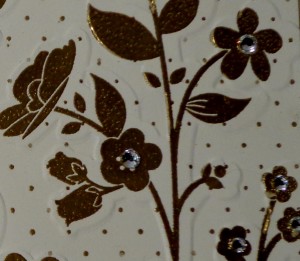 a close up of dry embossing