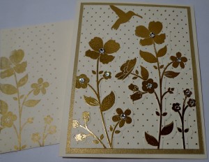 a golden birthday card & envelope
