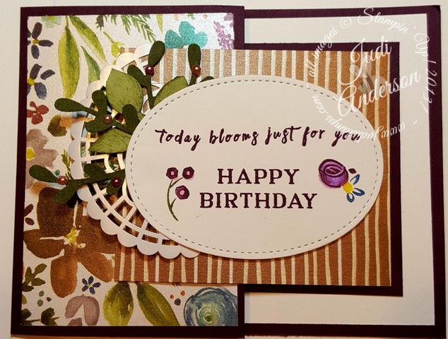 Pair Perennial Birthday with Frosted Floral Specialty Paper for a beautiful fall card