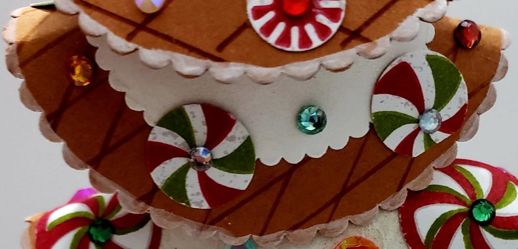 An adorable Gingerbread Christmas Tree, middle layer close up
