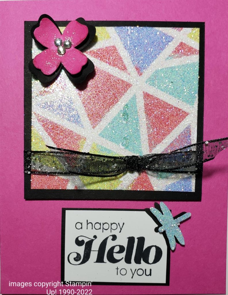 Decorative Masks with Glitter Technique for a special card that sparkles #BasicPatternsDecorativeMasks #StampinUp