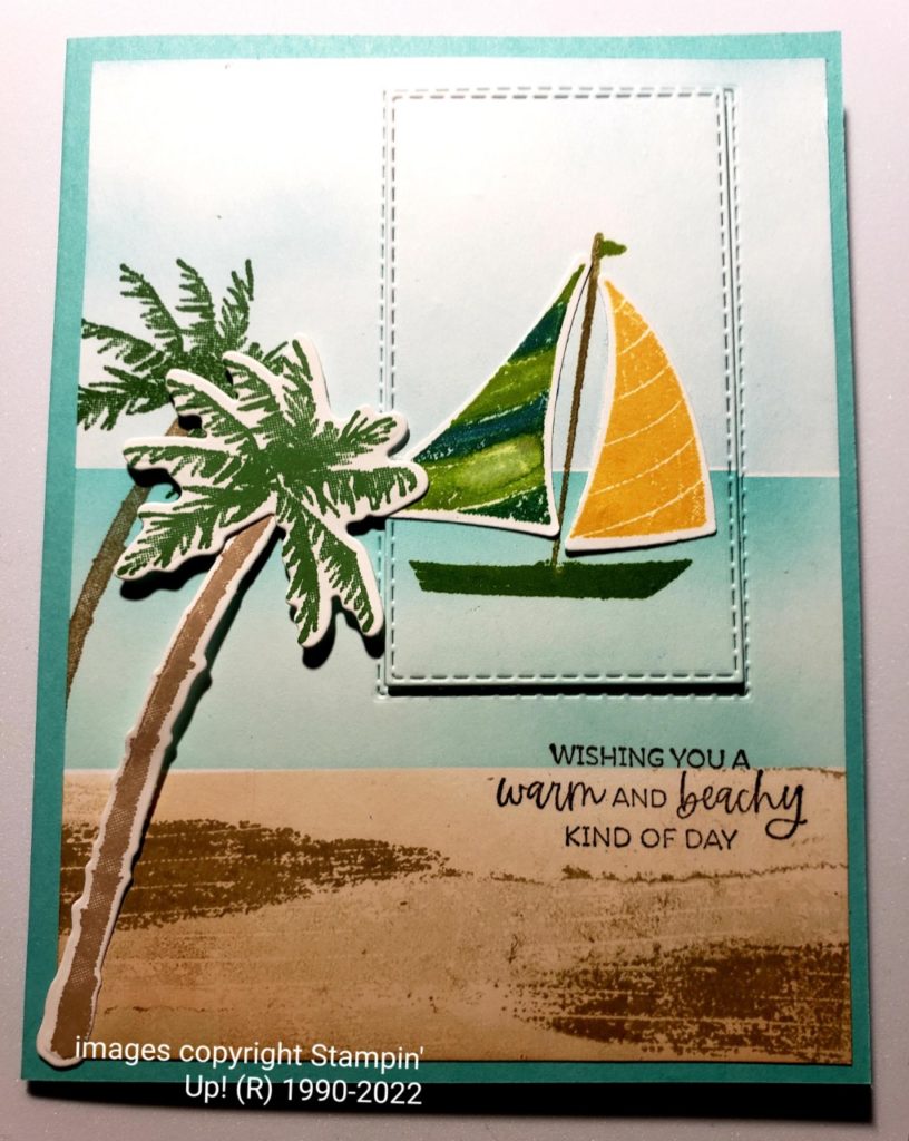 A warm beachy day suitable for friends greeting card
#LetsSetSailBundle, #ParadisePalms