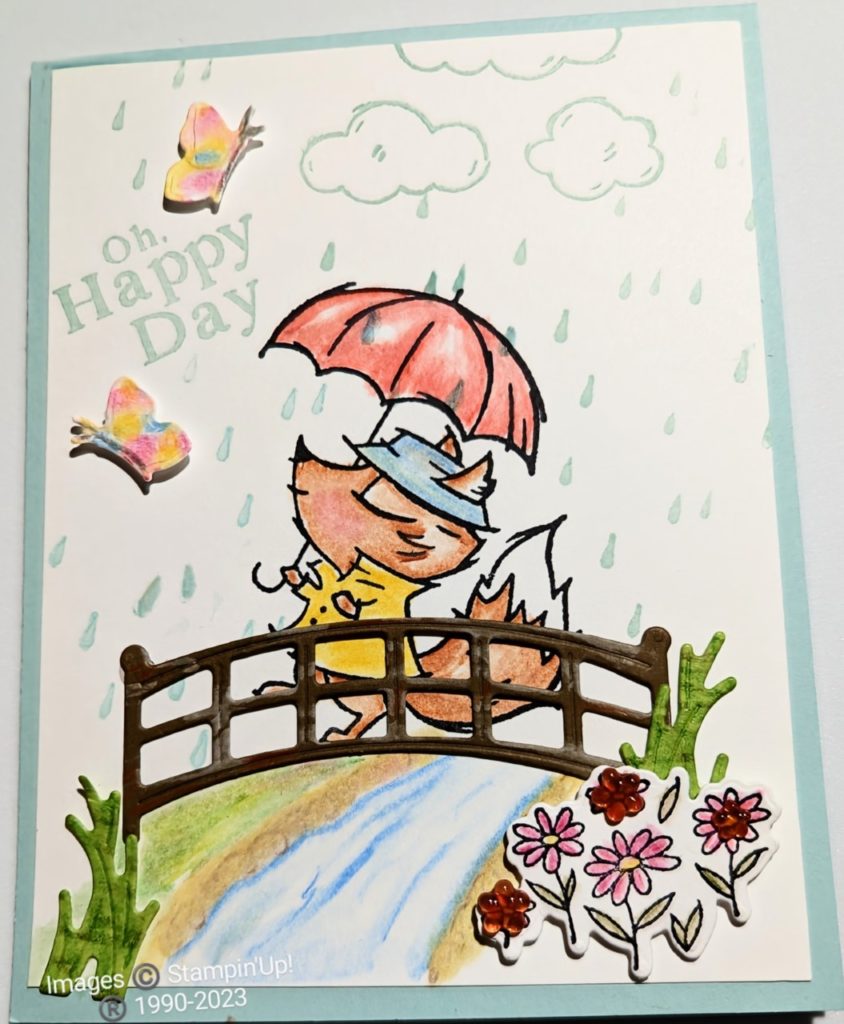 How to use Watercolor Pencils with #PlayingintheRain stamp set