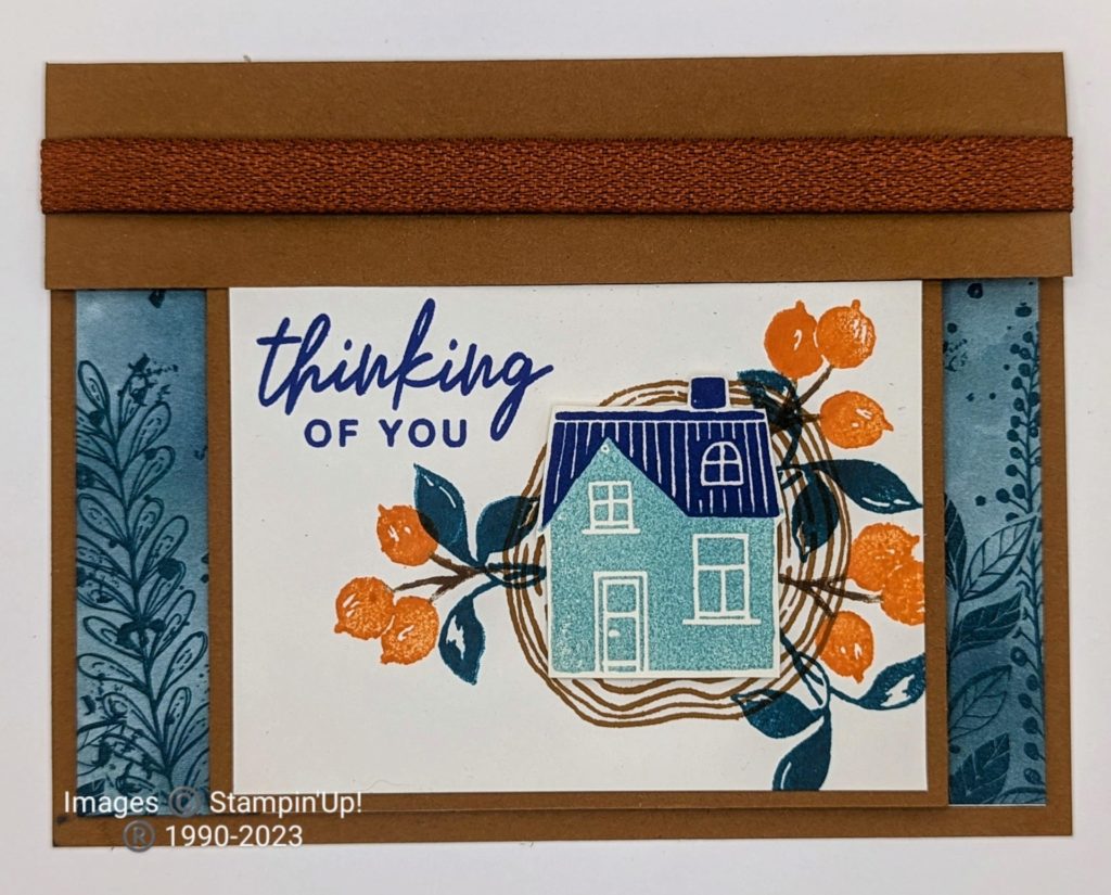 How to make a card in copers and green. #RingedWithNaturestampset